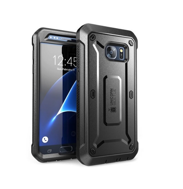 Galaxy S7 Case SUPCASE Full-body Rugged Holster Case with Built-in Screen Protector black
